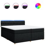 vidaXL Sommier à lattes de lit avec matelas Noir 200x200 cm Tissu