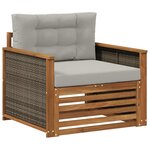 vidaXL Sofa de milieu extérieur Bois d'Acacia Massif Naturel