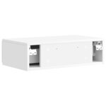vidaXL Table d'appoint murale Blanc brillant 59 x 34 5 x 17 cm