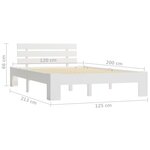 vidaXL Cadre de lit Blanc Bois de pin massif 120 x 200 cm