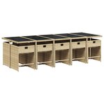 vidaXL Ensemble à manger de jardin et coussins 11 Pièces beige poly rotin
