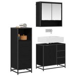 vidaXL Ensemble de mobilier de salle de bain 3 Pièces Chêne noir
