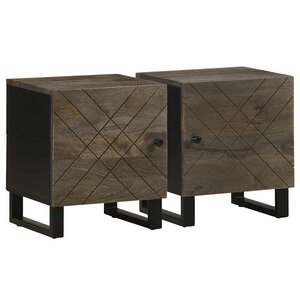 vidaXL Tables de chevet 2 Pièces noir 40x33x46 cm bois de manguier solide