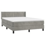vidaXL Sommier à lattes de lit et matelas Gris clair 140x190cm Velours