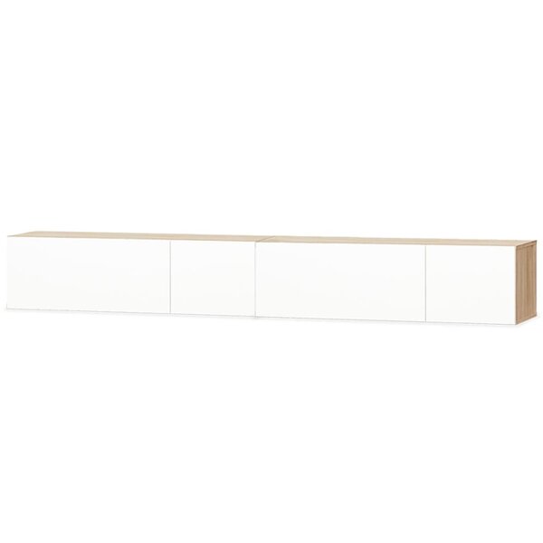 vidaXL Meubles TV 2 Pièces bois d’ingénierie chêne et blanc brillant