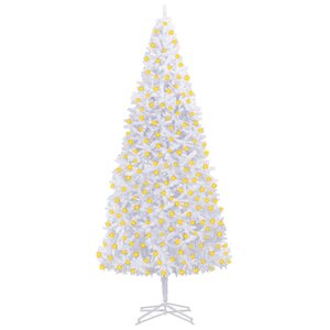 vidaXL Arbre de Noël artificiel pré-éclairé 400 cm blanc
