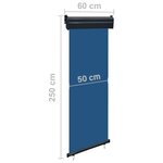 vidaXL Auvent latéral de balcon 65x250 cm Bleu