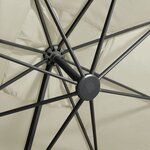 vidaXL Parasol déporté avec mât et lumières LED Sable 300 cm