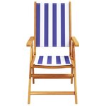 vidaXL Chaises inclinables de jardin lot de 8 tissu et bois massif