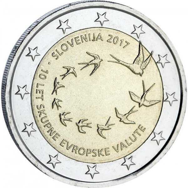 2 euros commémorative Slovénie 2017 - 10 ans de l'Euro.