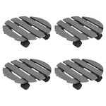 vidaXL Chariots à plantes 4 Pièces Gris Ø30x7 5 cm WPC