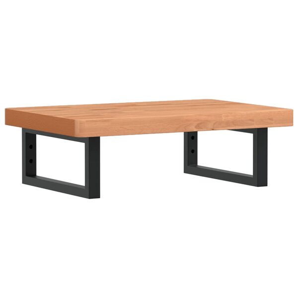 vidaXL Étagère de vasque murale acier et bois massif de hêtre