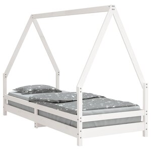 vidaXL Cadre de lit pour enfants blanc 80x200 cm bois de pin massif