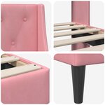 vidaXL Cadre de lit avec tête de lit Rose 100 x 200 cm Velours