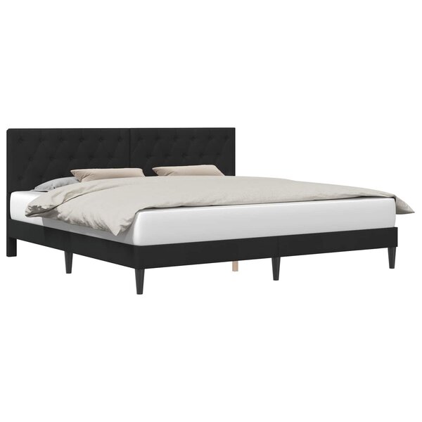 vidaXL Cadre de lit avec tête de lit Noir 200 x 200 cm Velours