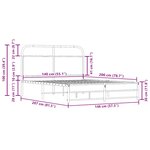 vidaXL Cadre de lit sans matelas 140x200 cm chêne fumé bois ingénierie
