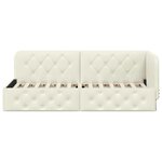 vidaXL Cadre de lit d'angle avec tête de lit Crème 80 x 200 cm Velours