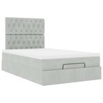 vidaXL Cadre de lit ottoman avec matelas gris clair 120x190 cm velours