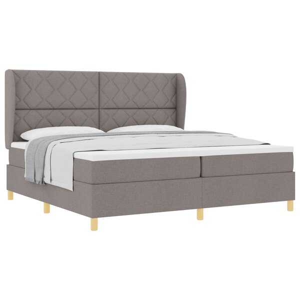 vidaXL Lit à ressorts avec matelas gris foncé 90x190 cm Taupe tissu