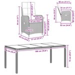 vidaXL Ensemble de repas extérieur 9 Pièces Gris clair et gris foncé