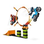 Lego 60299 city le spectacle des cascadeurs  motos a rétrofriction  jouet pour enfants +5 ans  cercle de feu  figurine duke detain