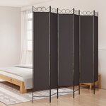 vidaXL Cloison de séparation 6 panneaux Marron 240x220 cm Tissu