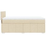 vidaXL Sommier à lattes de lit avec matelas Crème 90x200 cm Tissu
