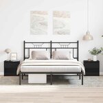 vidaXL Cabinet de chevet avec tiroir 2 Pièces Chêne noir 40 x 30 x 39 cm