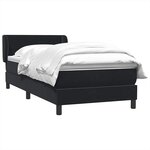 vidaXL Sommier à lattes de lit avec matelas noir 80x220 cm velours