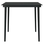 vidaXL Ensemble à manger de jardin et coussins 5 Pièces noir rotin verre