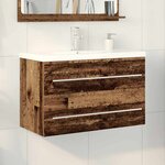 vidaXL Meuble sous-vasque avec lavabo avec tiroir 2 Pièces Bois ancien