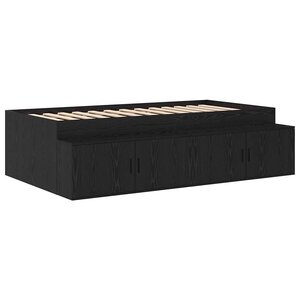 vidaXL Cadre de lit Chêne noir 90 x 200 cm Bois d'ingénierie