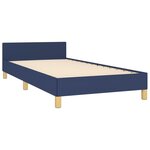 vidaXL Cadre de lit avec tête de lit Bleu 90x190 cm Tissu