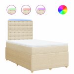 vidaXL Sommier à lattes de lit avec matelas Crème 120x200 cm Tissu