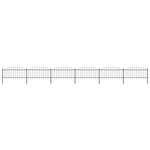 vidaXL Clôture de jardin à dessus en lance Acier (0 5-0 75)x10 2m Noir