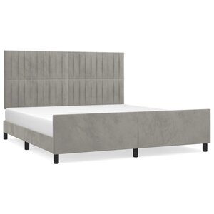 vidaXL Cadre de lit sans matelas gris clair velours