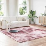 vidaXL Tapis Shaggy à poils longs NAVARRA rose poudré 240x240 cm
