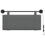 vidaXL Tête de lit suspendue Avec lumière LED Gris foncé Tissu