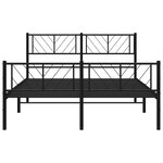 vidaXL Cadre de lit métal sans matelas avec pied de lit noir 160x200cm