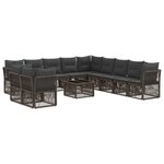 vidaXL Ensemble de canapé de jardin 12 Pièces Gris polyrotin