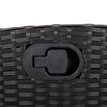 vidaXL Ensemble à manger de jardin 9Pièces coussins noir résine tressée