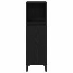 vidaXL Cabinet de salle de bain avec porte Chêne noir 30 x 30 x 100 cm