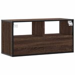 vidaXL Meuble TV chêne marron 80x31x39 5 cm bois d'ingénierie et métal