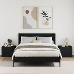 vidaXL Tables de chevet murales 2 Pièces noir 45x30x35 cm