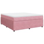 vidaXL Sommier à lattes de lit avec matelas Rose 180x200 cm Velours