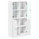 vidaXL Buffet haut avec portes blanc 68x37x142 cm bois d'ingénierie