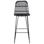 vidaXL Tabouret de bar 2 Pièces Noir 44 x 55 x 109 cm Rattan et Acier