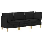 vidaXL Canapé modulaire avec rangement 3 Pièces Noir Tissu