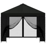 vidaXL Abri de jardin avec parois 3 x 3 m Noir Polyester et Acier