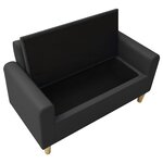 vidaXL Canapé à 2 places pour enfants Noir Similicuir